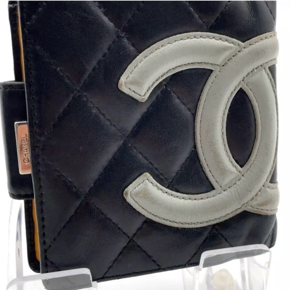 Chanel Quilted Leather Cambon Wallet Black/Yellow - Picture 1 of 15
